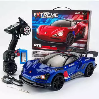 Новый RC Drift Car High Speed со звуком и светом 50 км/ч Дистанционное управление Drift Racing Электрический внедорожник Flat Running Детские игрушки для мальчиков Подарок SCY-16301 синий