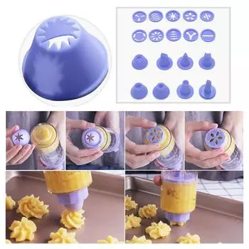 Новый ручной пресс для печенья DIY, машина-пистолет, декоративная отжимная машина для изготовления чурросов, приспособление для выпечки оладий фиолетовый