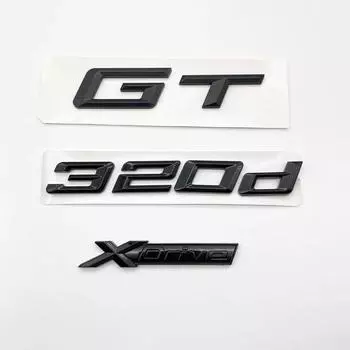 Новый шрифт GT 320d XDrive ABS цифры буквы эмблема для BMW 3 серии E90 E46 F30 багажник автомобиля наклейка с логотипом GT 320d XDrive