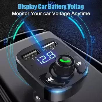 Новый светодиодный FM-передатчик Bluetooth 5.0 автомобильный комплект Dual USB 1A Disk Music 2 автомобильный порт USB TF/U плеер 3.1A поддержка MP3 зарядное устройство Q7Z1 чёрный