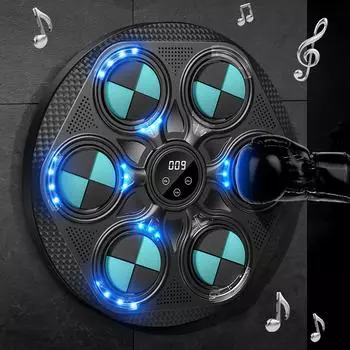 Новый светодиодный музыкальный боксерский автомат Bluetooth Smart Electronic Music Training Targets настенный мешок с песком с перчатками для детей и взрослых чёрный
