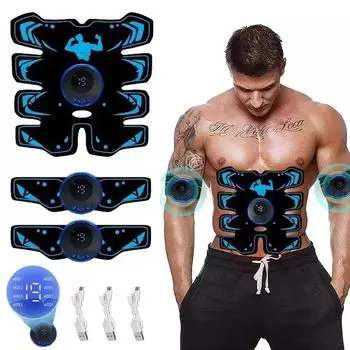 Новый USB перезаряжаемый миостимулятор EMS ABS Arm 3 в 1 тренажер Smart Wireless Фитнес Тренировка брюшного пресса электрическое тело тонкое SET