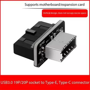 Новый USB TYPE-E Адаптер 90 Градусов Передний Порт TYPE C для Материнской Платы ПК