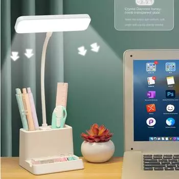 Новый USB Учебный Ночной Светильник для чтения в спальне общежития, светодиодный Настольный Светильник для защиты глаз, Ночной Светильник для студентов колледжа слоновая кость
