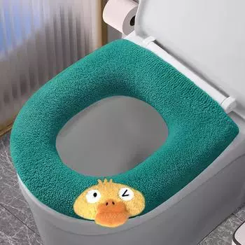Новый утолщенный чехол для сиденья унитаза, зимний теплый мягкий моющийся коврик, чехол для сиденья, чехол для крышки унитаза, чехол для биде, аксессуары для ванной комнаты 2023