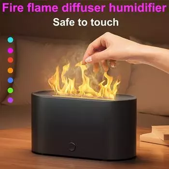 Новый увлажнитель воздуха Flame, аромадиффузор, 160 мл, ультразвуковой генератор холодного тумана, светодиодная лампа-диффузор с имитацией эфирного масла