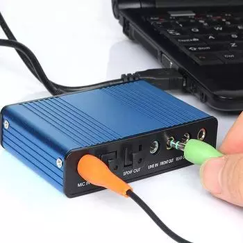 Новый внешний 6-канальный 5.1 аудио USB оптический звуковой адаптер для ноутбука синий