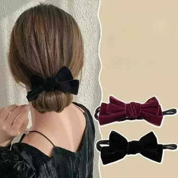 Новый зажим для волос Magic Velvet Bow, стильная прическа, закручивание, элегантный французский пучок, бигуди, инструменты для создания косичек, модные аксессуары для волос Dount Twist красный