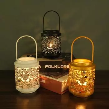 Новый железный подсвечник для ароматерапии, романтическое украшение для ужина при свечах, старинная ручная лампа в марокканском стиле, лампа в стиле IKEA 1