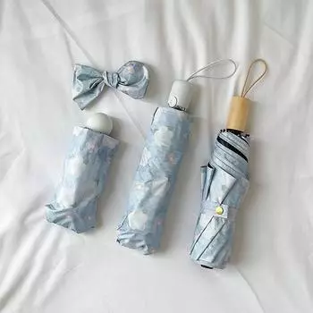 Новый зонт Gentle Wind Blue Floral, защита от солнца и козырек, зонт от солнца, двойное назначение для солнечной или дождливой погоды
