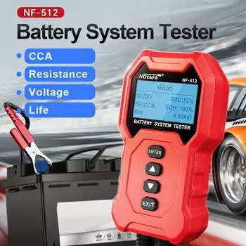 NOYAFA NF-512 Тестер-анализатор автомобильных аккумуляторов 12 В 24 В Анализатор аккумуляторов Автомобильный разъем быстрой загрузки красный