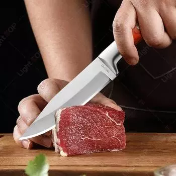 Нож для обвалки Тесак для мяса Нержавеющая сталь Кухонный монгольский ручной нож для мяса Нож для жареного стейка из цельного ягненка с чехлом для ножа
