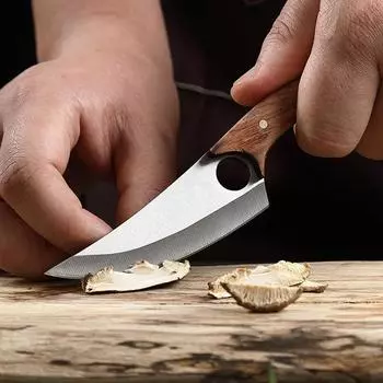 Нож для разделки мяса, фруктовые ножи с деревянной ручкой, нож Hnadmade Forge, многофункциональный кухонный нож с чехлом для ножа