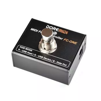 Ножной MIDI-контроллер DOREMiDi Электрогитара Педаль MIDI-эффектов Plug and Play Порты MIDI-выхода чёрный