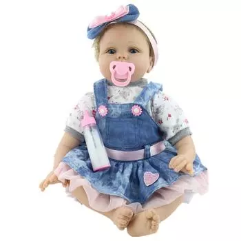 NPK 55 см Reborn Baby для маленьких девочек, очень мягкая тканевая кукла, игрушка для ванны, реалистичная настоящая мягкая сенсорная игрушка для ванны 55cm