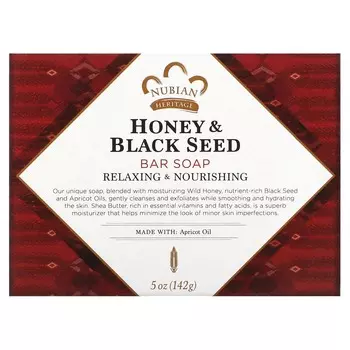 Nubian Heritage, Honey & Black Seed Soap Bar, 5 oz (142 g)