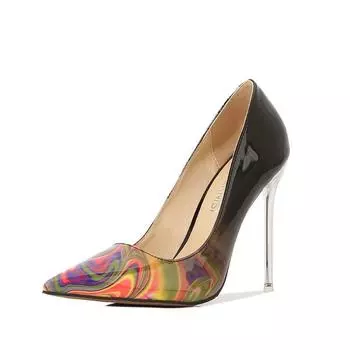 Nude high heels stiletto new temperament summer spring and autumn design patent leather single shoes women 35
