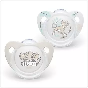 NUK Lion King Simba Pacifiers for Babies Disney with Disinfectant Set of Baby OCNK10730795L 0-6 Months, Design, Silicone, Case, 2, Gift,