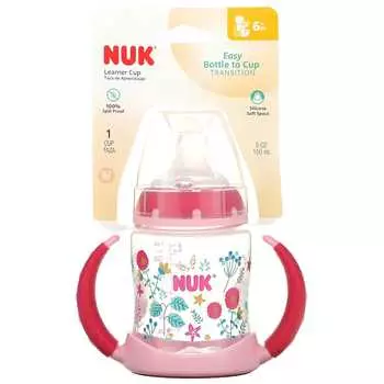 NUK, поильник-бегунок, для детей от 6 месяцев, розовый, 1 стакан, 150 мл (5 унций)