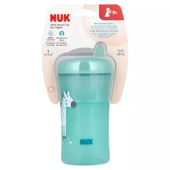 NUK, поильник с твердым носиком, 9 месяцев+, бирюзовый, 1 чашка, 10 унций (300 мл)