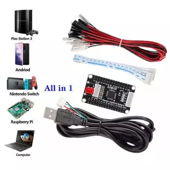 Нулевая задержка аркадный USB-кодер ПК PS3 переключатель Raspberry Pi Nintendo TO джойстик для 5PIN и 2,8 мм кнопки контроллер Hitbox