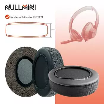 NullMini Replacement Earpads for Creative HS-720 V2 Headphones Ear Cushion Earmuffs Headset