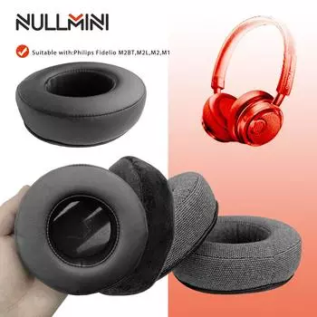 Сменные амбушюры NullMini для наушников Philips Fidelio M2BT,M2L,M2,M1, амбушюры, велюровые накладки, оголовье