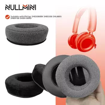 NullMini Replacement Earpads for Philips SHB3080BK SHB5500 SHL8805 SHB9100 SHB9100RD Headphones Ear Cushion Earmuffs