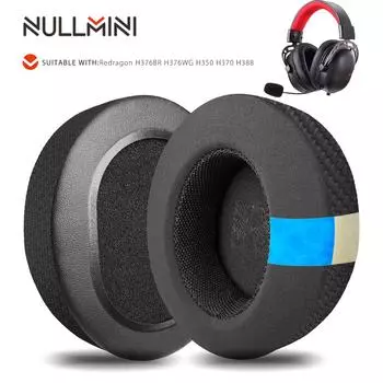 Nullmini Replacement Earpads for Redragon H376BR H376WG H350 H370 H388 Headphones Cooling Gel Ear Pads Cushion Earmuffs Headband