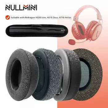 NullMini Replacement Earpads for Redragon H520 Icon, H510 Zeus, H710 Helios Headphones Ear Cushion Earmuffs Headset Headband