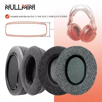 Сменные амбушюры NullMini для наушников Roccat Elo 7.1 AIR, ELO 7.1USB,ELO X STEREO, амбушюры, наушники-вкладыши, гарнитура