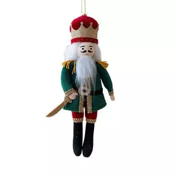 Nutcracker Hanging Ornament: Christmas Soldier Figure Stuffed King Fabric Nutcrackers Dolls Xmas Holiday Tree Decor For Holiday