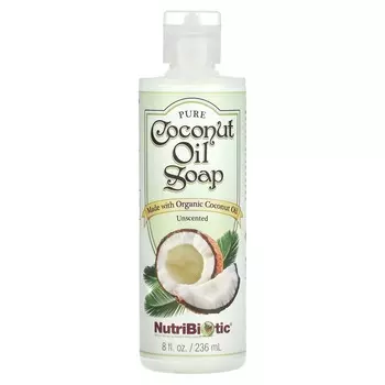 NutriBiotic, Мыло с чистым кокосовым маслом, без запаха, 8 жидких унций (236 мл)