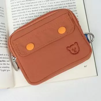 Nylon Coin Purse Zipper Multi-Purpose Small Wallet Earphone Bag красный