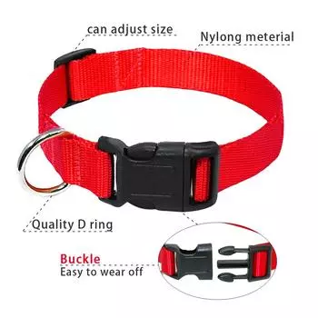 Nylon Dog Collar Small Dog Collars Cheap Pet Collar for Small Medium Dog Cat Pet blue/red/purple/black 4 Size XS чёрный