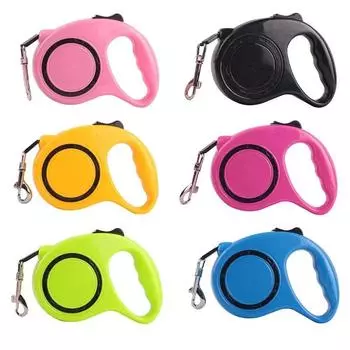 Nylon Retractable Dog Leash Rope For Small Medium Large Dog Cat Retractable Dog Leashes Cat Lead Pet Leash Collar Harness 5m чёрный