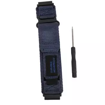 Nylon Sports Strap for Huami T Rex Ultra Smartwatch Solid Metal Connector Hook and Loop Fastener полуночно-синий