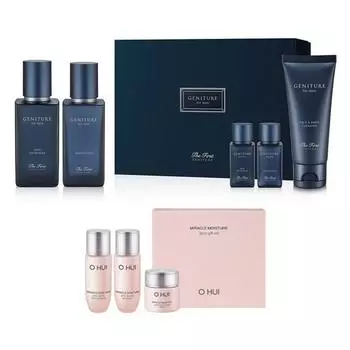 O HUI The First Nature For Men Miniature 2 вида + Miracle Moisture Miniature Basic Cosmetics 3 вида набор, 1 набор