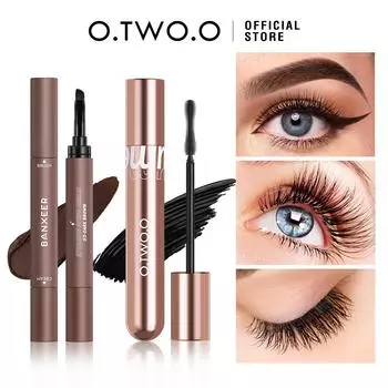 O.TWO.O Тушь для бровей Дополнительный объем Тушь с эффектом накладных ресниц Водостойкая помада для бровей Крем с сильным оттенком Кисть для бровей