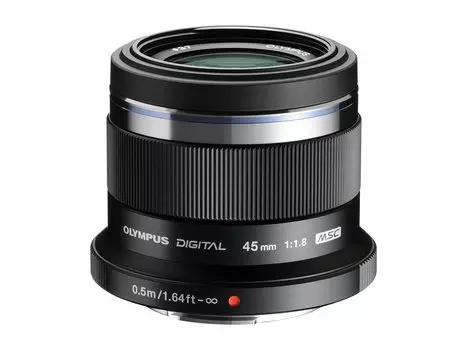 Объектив OM с одним фокусом DIGITAL 45 мм черный SYSTEM/OLYMPUS M.ZUIKO F1.8