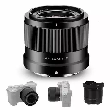 Объектив Viltrox 20 мм Z Camera, полноразмерный совместимый широкоугольный автофокусный объектив, совместимый с беззеркальными фотокамерами Nikon Z Mount Z5 Z6 Z7 Z6II Z7II Z9 F2.8