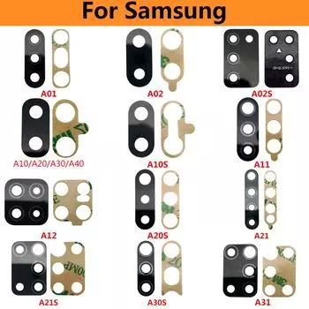 Объектив задней камеры для Samsung Galaxy M51 A10S A20S A10 A20 A30 A30S A40 + A50S A70 A31 A41 A51 A71 M21 M31S объектив камеры с клейкой наклейкой A70
