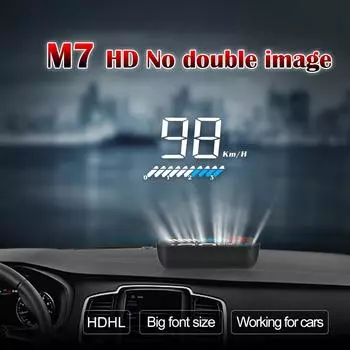 OBD2 HUD GPS Speedometer Digital Speed Mileage Windshield Projector Overspeed Auto Alarm Heads Up Display for Gasoline Car 12V