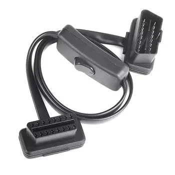 OBD2 Разветвитель Удлинитель SwitchCable Male Two Port To Female ELM327 GPS Auto Диагностический Разъем Разъем Адаптер Кабель чёрный