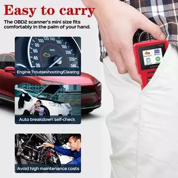 OBD2 сканер Check Engine System автомобильный диагностический инструмент V619 многоязычный считыватель информации об автомобиле тестер аккумулятора считыватель кодов красный