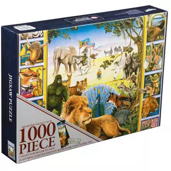 Обложка книги Animalia, 1000 деталей, коллекционный пазл