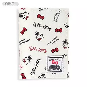 Обложка на паспорт Hello Kitty белая (логотип)