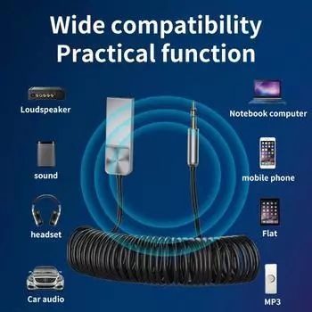 Обновление Bluetooth 5.4 аудио приемник стерео донгл USB на 3,5 мм разъем автомобильный аудио AUX беспроводной адаптер с микрофоном для автомобиля BT передача