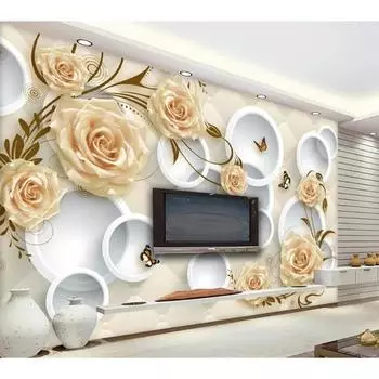 Обои Yellow Rose Vine 3d Solid Circle Soft Pack Wall Papers Home Decor 3d Wallpaper 200 cm(W) x 140 cm(H)