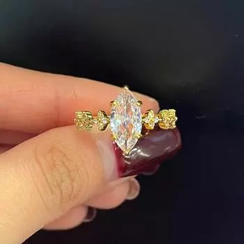 Обручальные кольца с кристаллом маркизы и кубическим цирконом для женщин, простой стильный дизайн, женское кольцо на палец, подарок на вечеринку, модные украшения 6